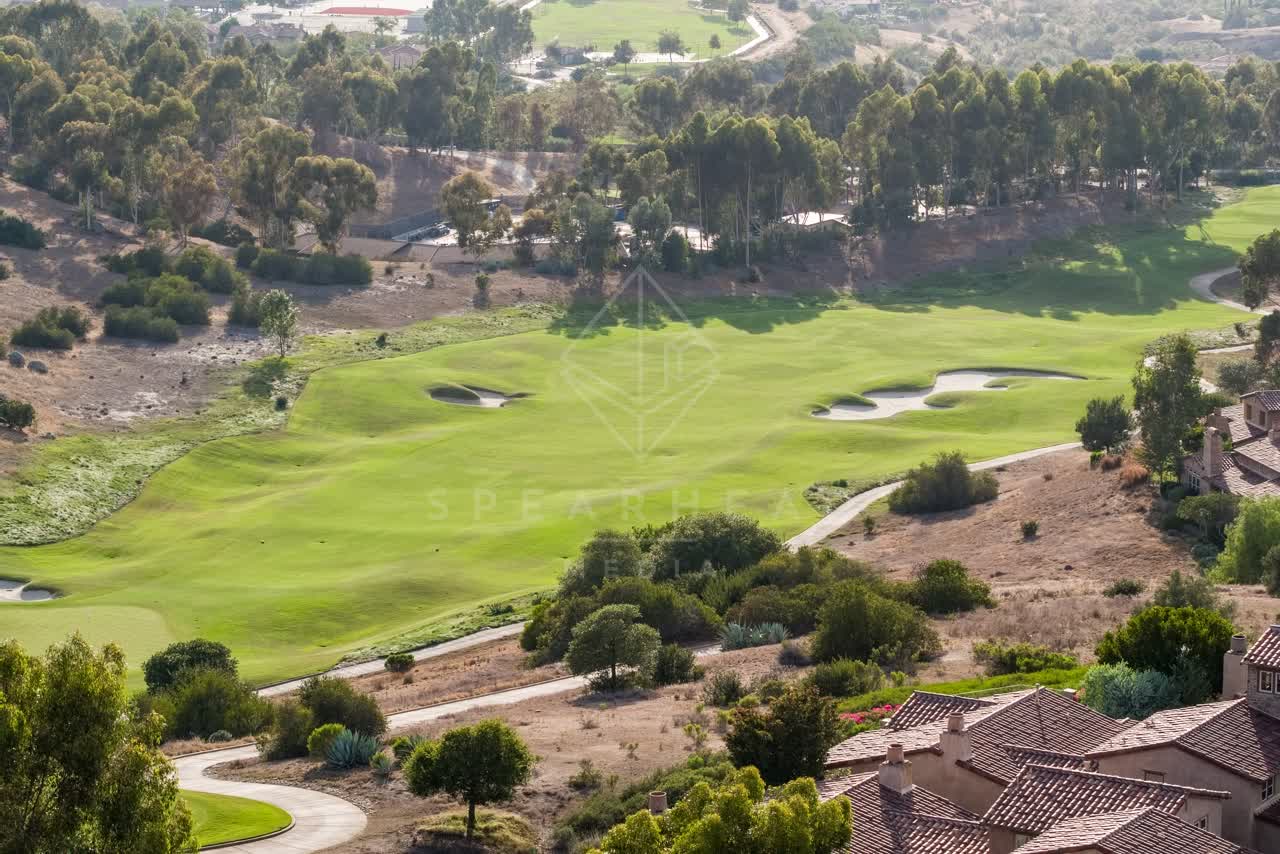 Aerial view of the country inland, homes and the buildings in Santaluz.