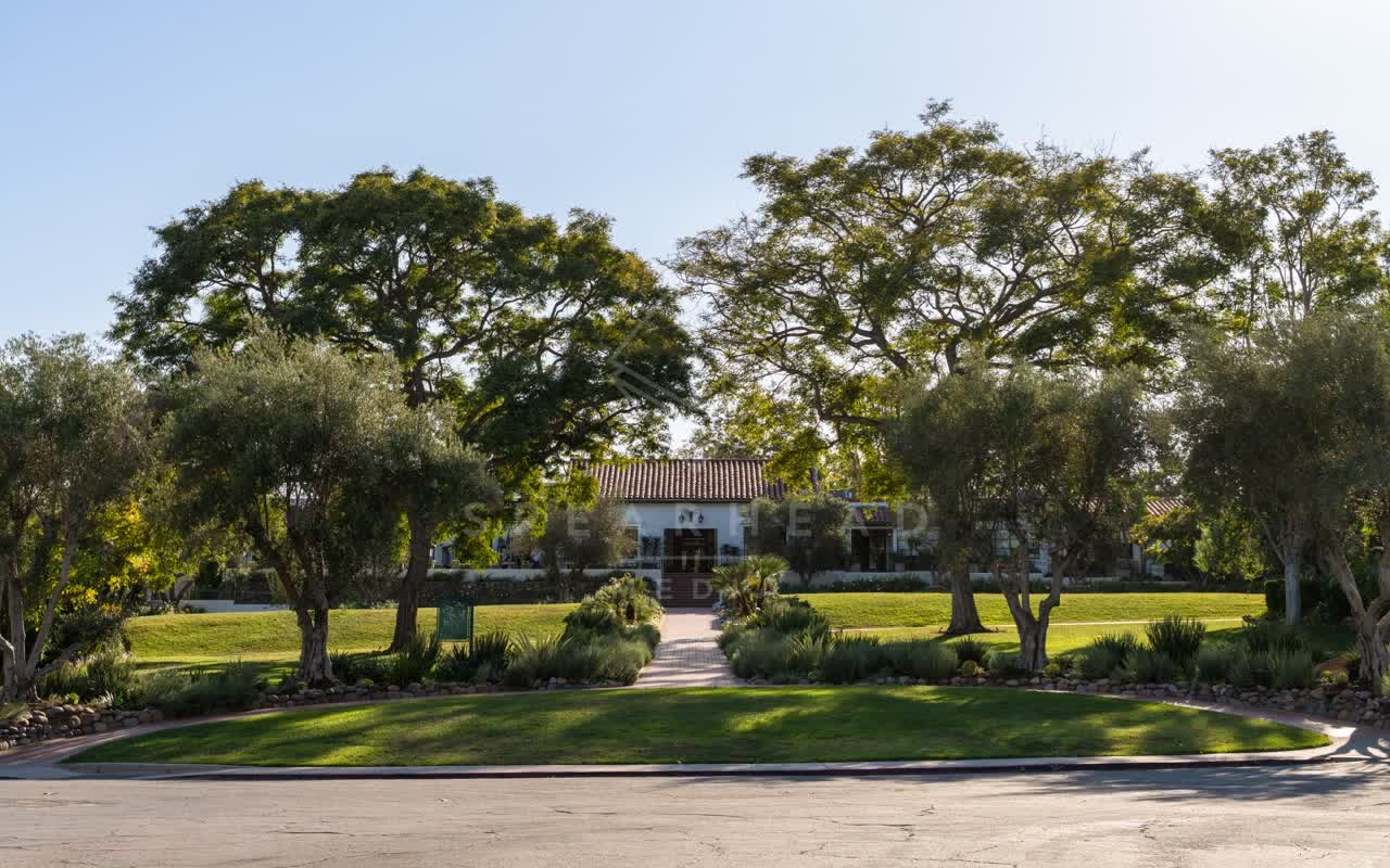 A residential street, palm trees and homes at Covenant.