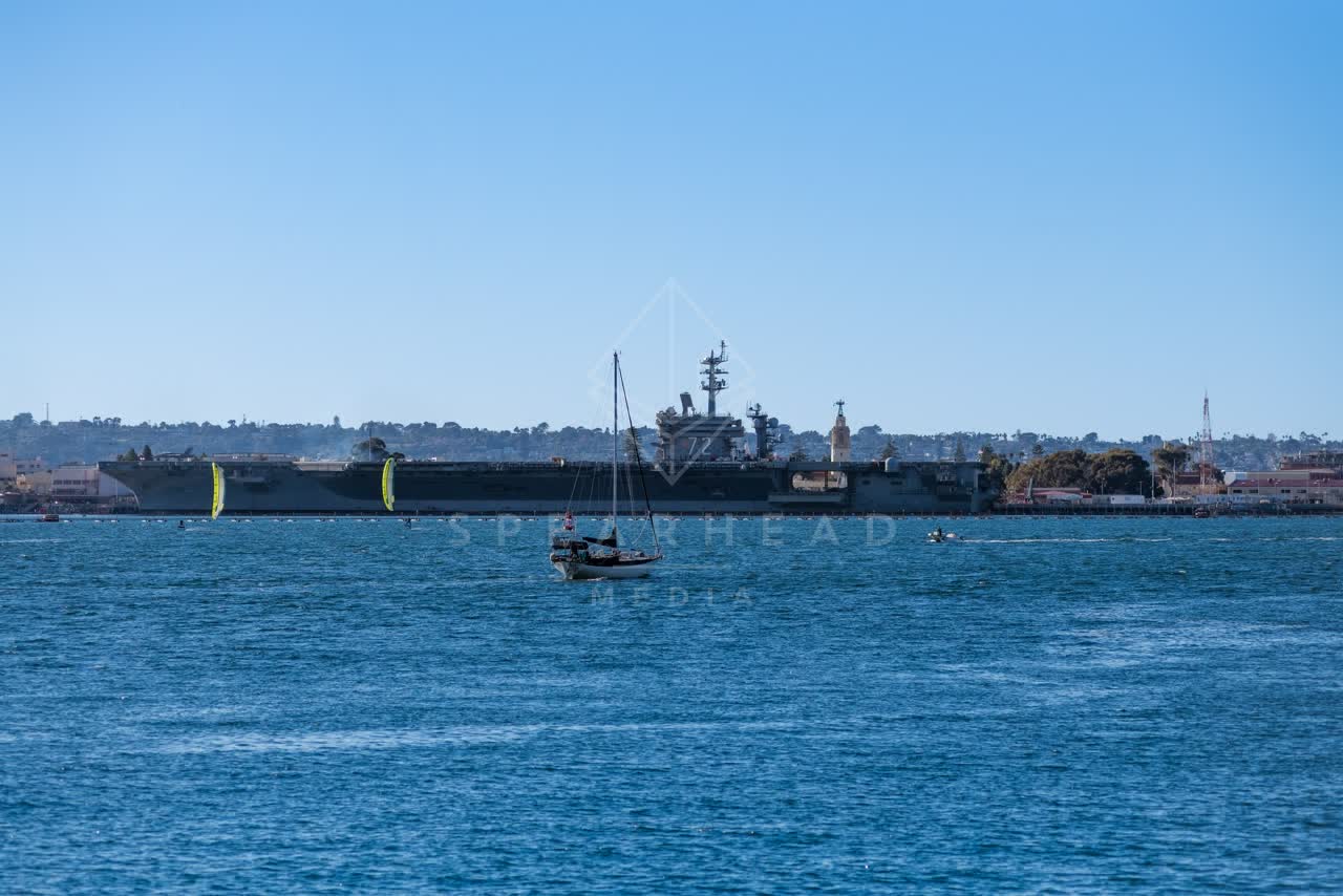 View from the water of the harbor, boats and the bay at Embarcadero, with boats out.