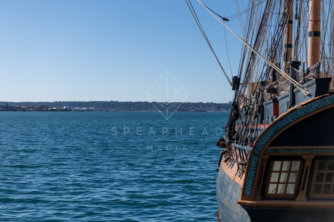 View from the water of the harbor, boats and the bay at Waterfront.