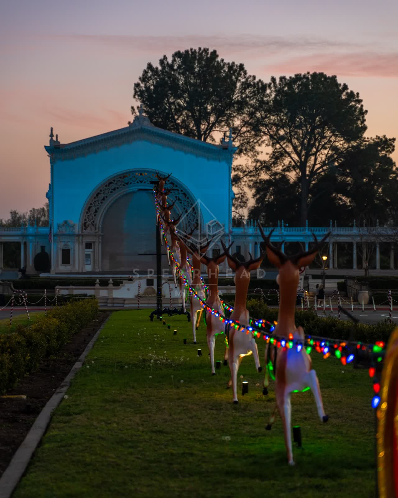 A park, wildlife and the buildings in Balboa Park.