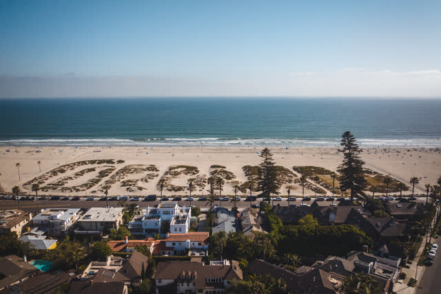 The Coronado Sand Dunes on Coronado Beach in San Diego on a Sunny day | Drone Photo – 1