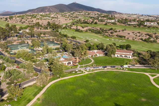 Aerial view of the country inland, the buildings and traffic in Santaluz.