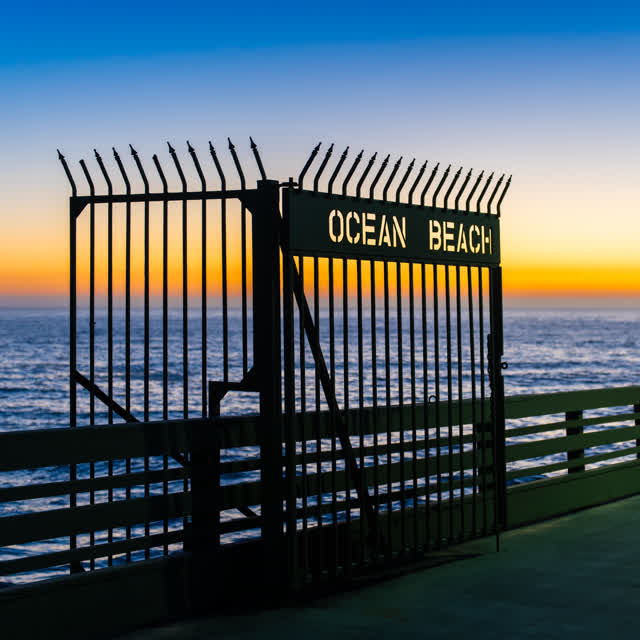 The beach, the pier and the ocean in Ocean Beach.