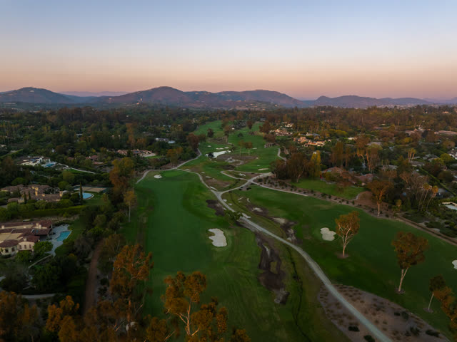 Aerial view of the country inland, homes and open country at Covenant.