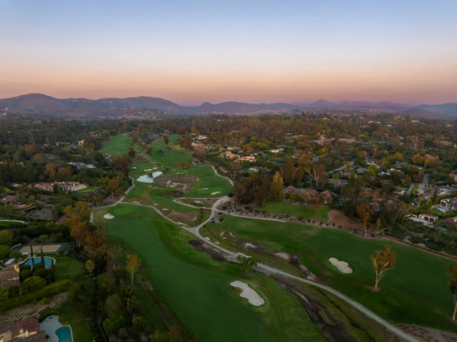 Aerial view of the country inland, homes and the buildings at Covenant.