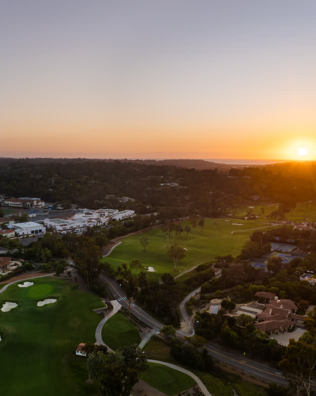 Aerial view of the country inland, homes and the buildings at Covenant.