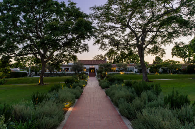 A residential street, homes and the buildings at Covenant.