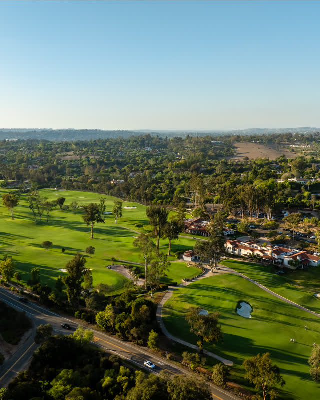 Aerial view of the country inland, homes and traffic at Covenant.
