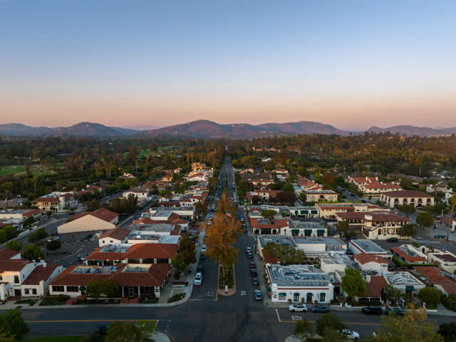 Aerial view of the country inland, homes and the buildings at Covenant.