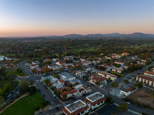 Aerial view of the country inland, homes and the buildings at Covenant.