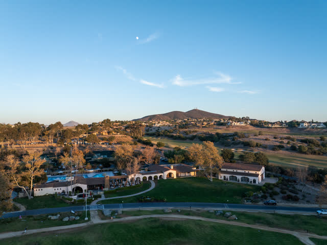 Aerial view of the country inland, homes and the buildings in Santaluz.