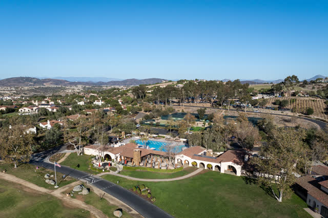 Aerial view of the country inland, homes and the buildings in Santaluz.