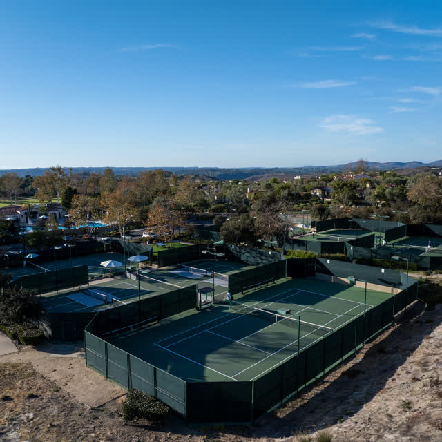 Aerial view of the country inland, homes and the buildings in Santaluz.