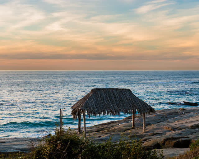 The iconic Windansea Beach Surf Shack in La Jolla San Diego California during Sunset | Photo – 1