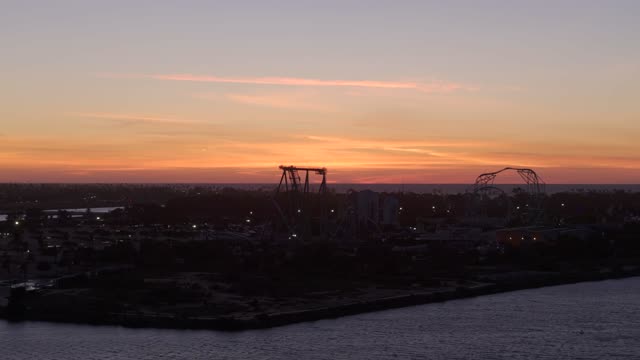 Aerial view of the country inland, the bay and open country in Mission Bay.