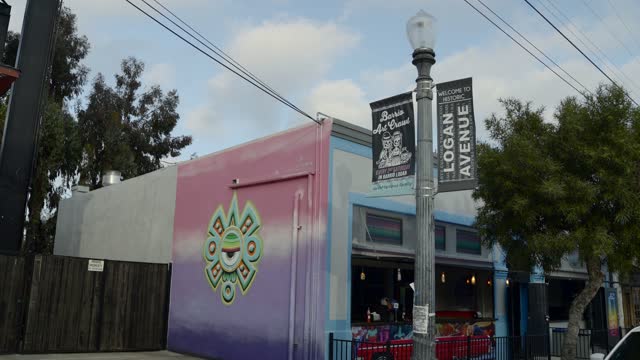 The downtown streets, homes and the buildings in Barrio Logan.