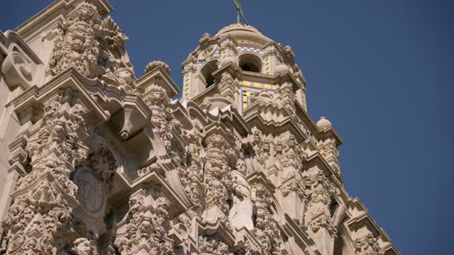 A park and the buildings in Balboa Park.