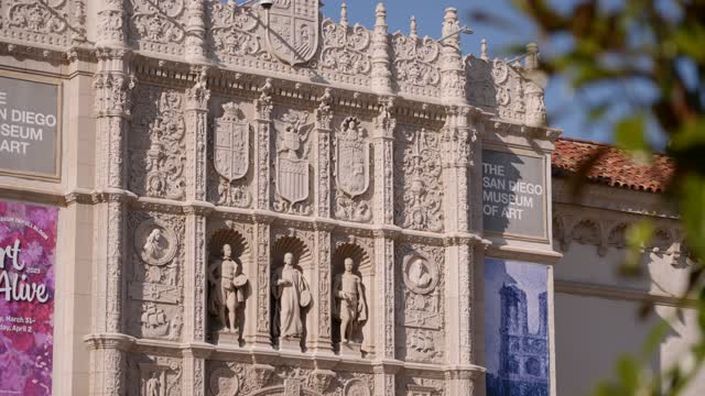 A park, the buildings and open country in Balboa Park.