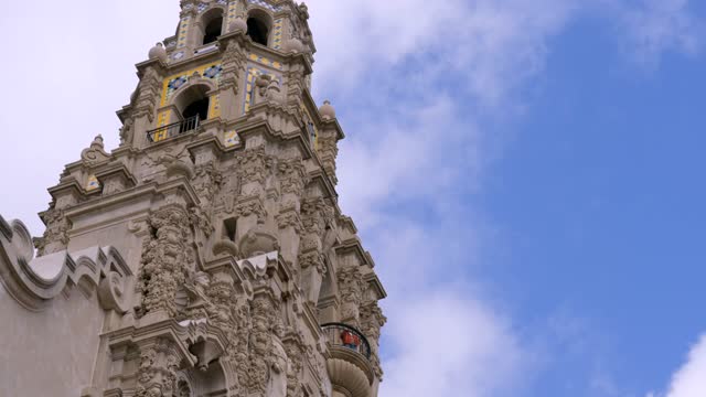 A park and the buildings in Balboa Park.