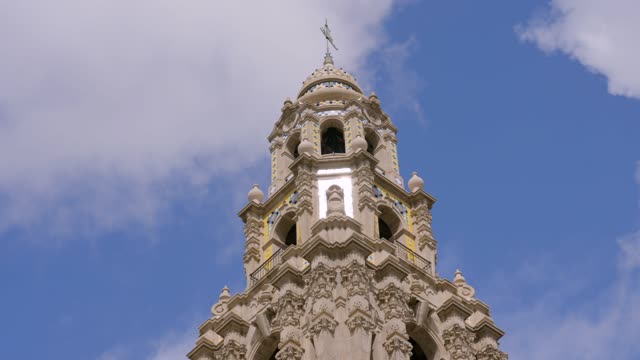 A park, the buildings and open country in Balboa Park.