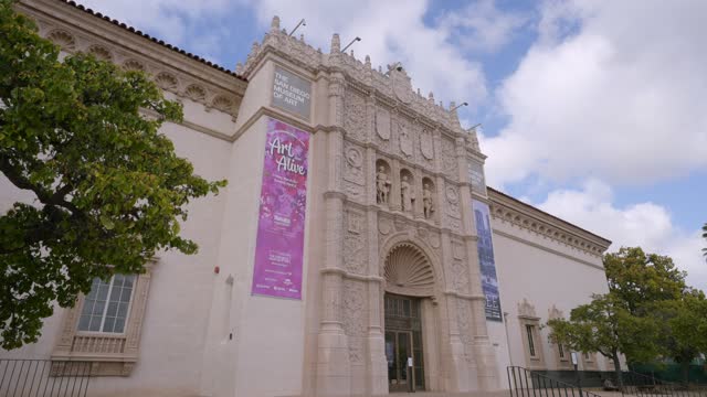 A park, the buildings and open country in Balboa Park.