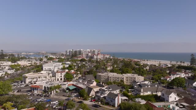 The Neighborhoods Coronado Island in San Diego on a sunny day | Drone Video