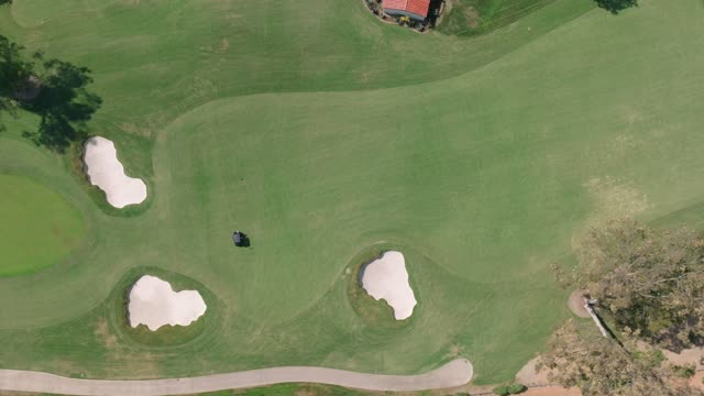 Aerial view of the country inland, traffic and open country in Rancho Santa Fe.