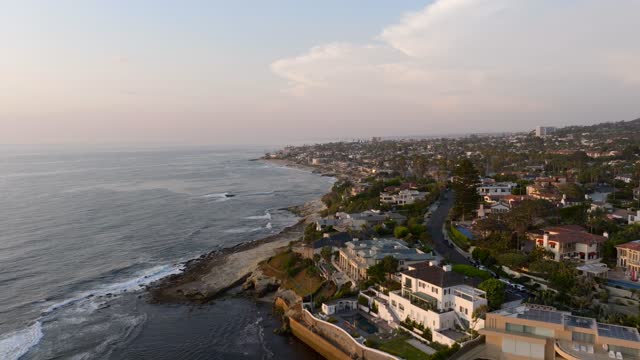Sunset and Twilight at Windansea Beach at the Beach Barber Tract coastline in La Jolla San Diego | Drone Video – 8