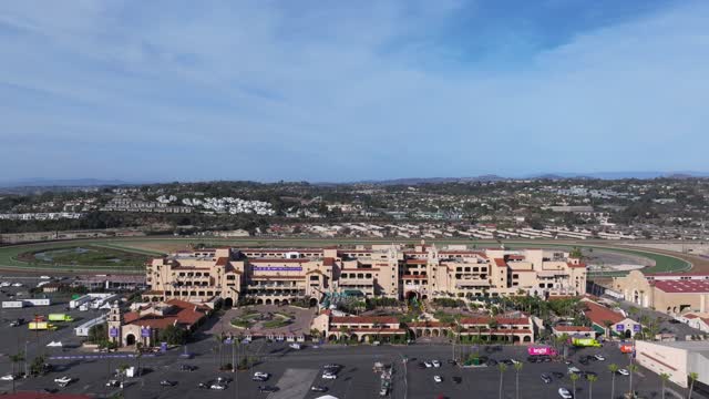 Aerial view of the country inland, the buildings and the city in Del Mar.