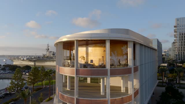 Aerial footage of RaDD Research and Development District on the Downtown San Diego Waterfront During Sunset | Drone Video – 8