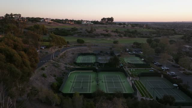 Aerial view of the country inland, homes and traffic in Santaluz.