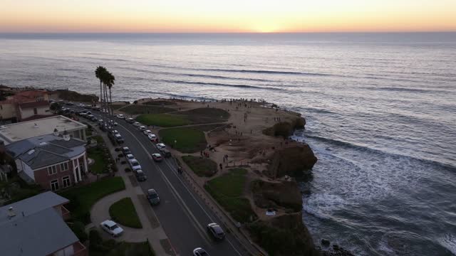 Flying above the Coastline and Beach of Sunset Cliffs Natural Park in Point Loma San Diego | Drone Video – 7