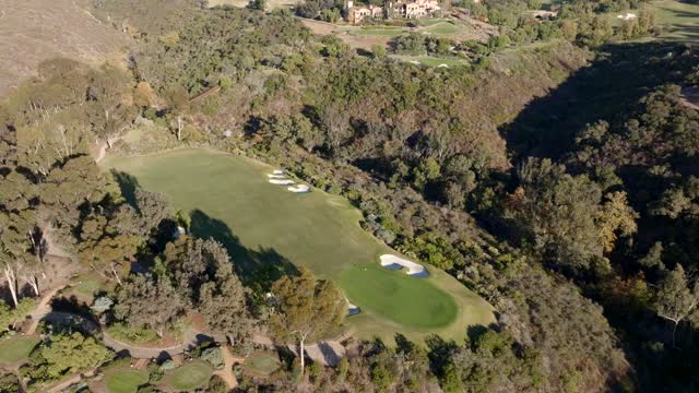 Aerial view of the country inland, homes and the buildings at The Bridges.