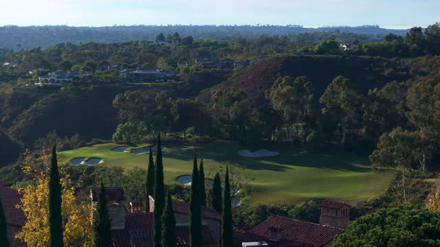 Aerial footage of The Bridges at Rancho Santa Fe Country Club and Golf Course | Drone Video – 12